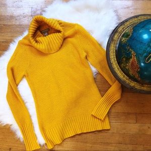 Banana Republic Mustard Cowl Neck Sweater
